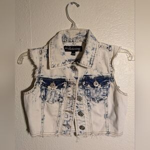 seductions Sirens Distressed Denim Vest Size Xs Pre-owned